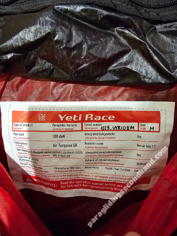 GIN Gliders Yeti Race M, M, 2026 - Afbeelding 6