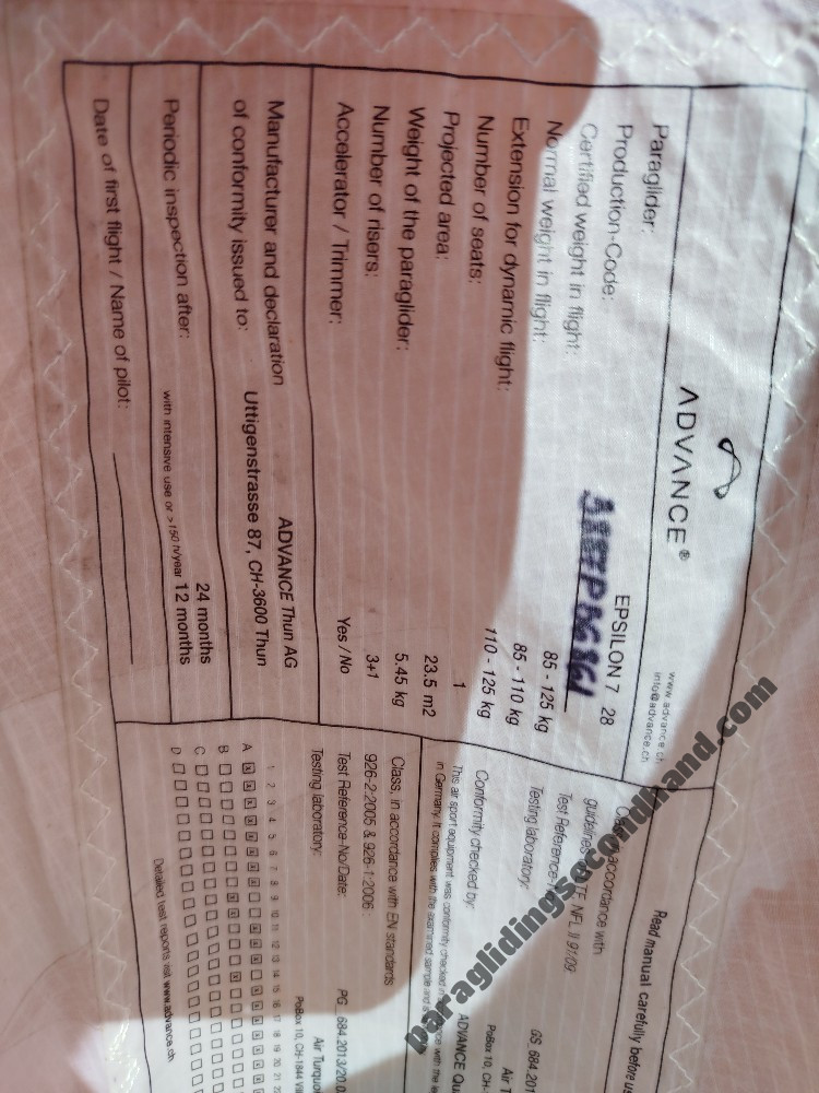 Advance Epsilon 7, 28, 2013, (85-115kg), 100h - Kuva 2