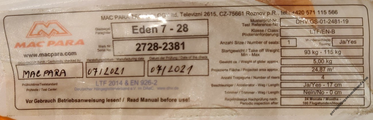Mac Para Eden 7 - 28, L, 2021, (93-115kg), 12h - Slika 7