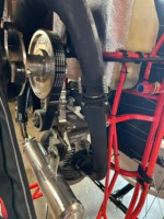 Fresh Breeze "Monster" PPG motor (24-hp Hirth F-33) mounted on a Flypod trike.