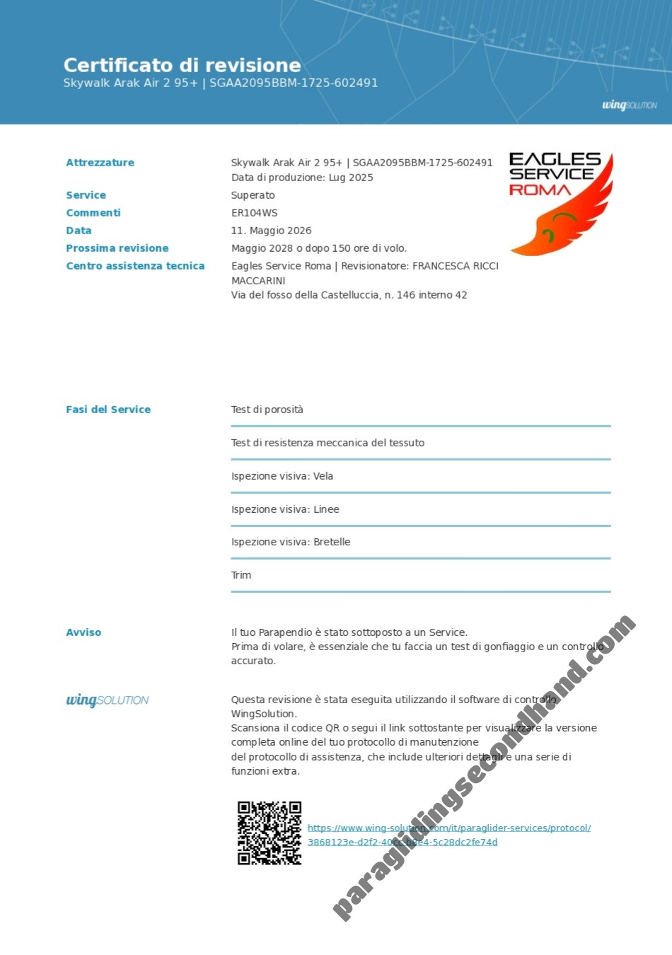 Skywalk Arak Air 2, 95+, 2025, (75-100kg), 50h - Image 3