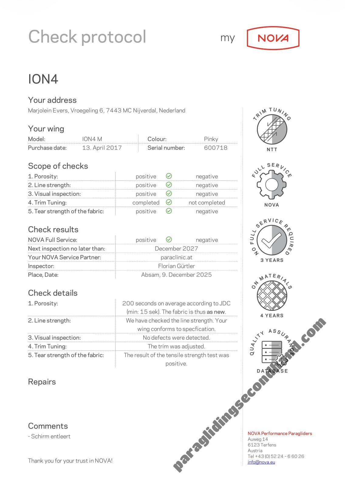 Nova Ion 4, M, 2017, (90-110kg), 30h - Image 10
