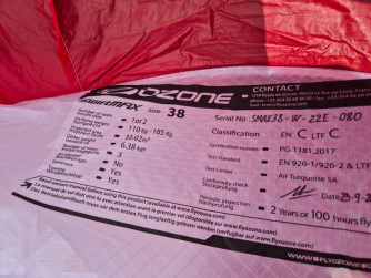 Ozone Swift Max, 38, 2022, (110-185kg), 10h