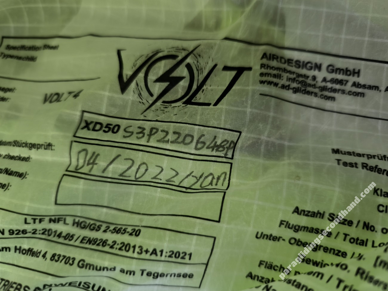 Air Design Volt 4, S, 2022, (80-92kg), 90h - Image 3