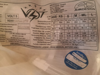 Air Design Volt 5, M, 2024, (88-103kg), 180h