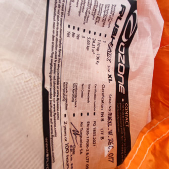 Ozone Rush 6, XL, 2021, (110-130kg), 250h
