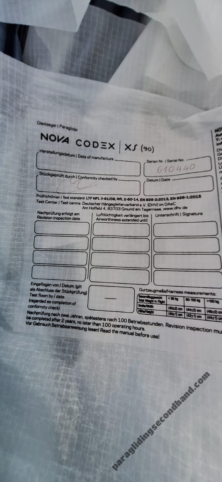 Nova Codex, XS, 2024, (70-95kg), 110h - Image 2