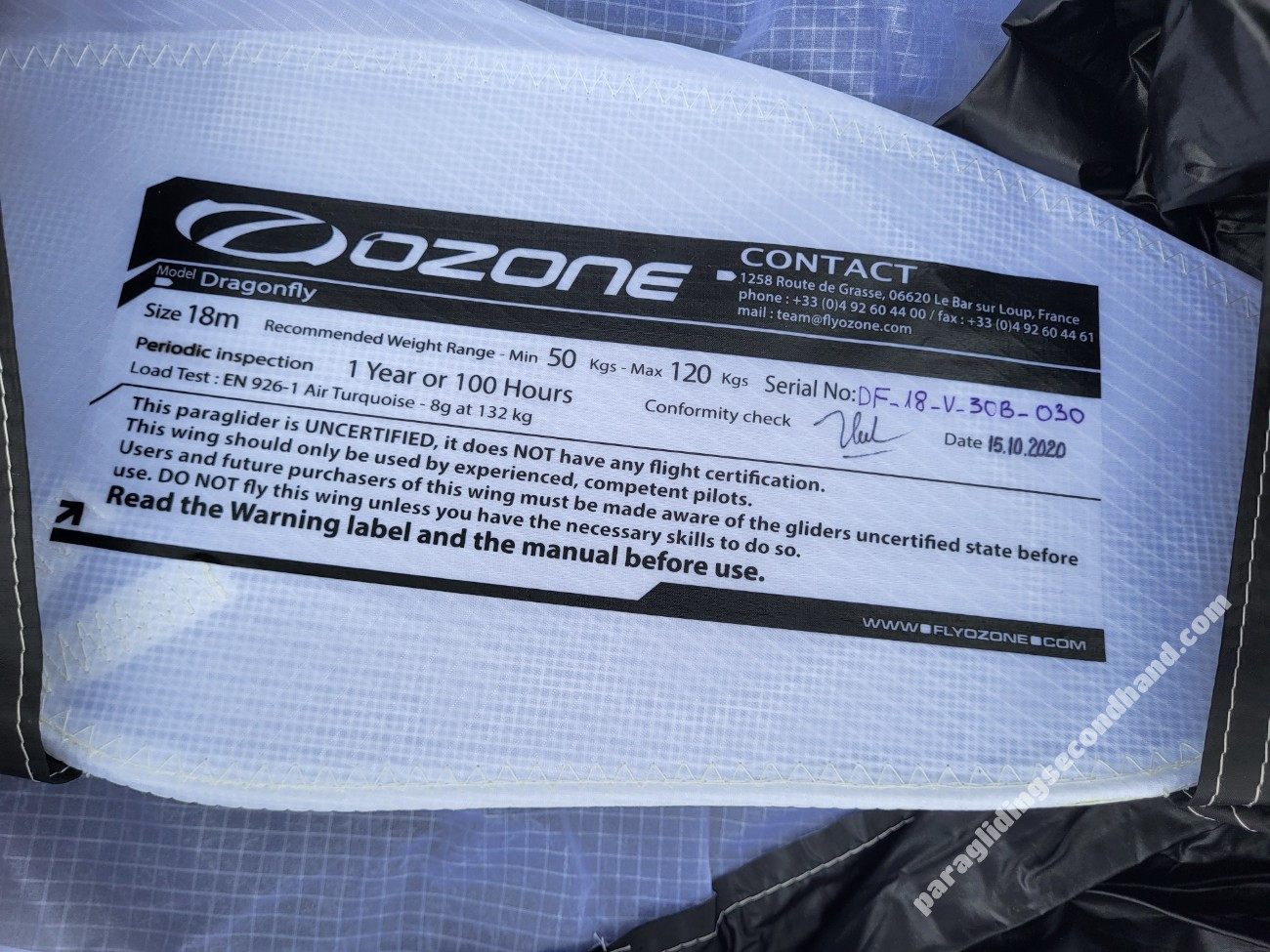 Ozone Dragonfly, 18, 2020, (50-120kg), 10h - Image 3
