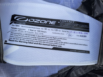 Ozone Dragonfly, 18, 2020, (50-120kg), 10h