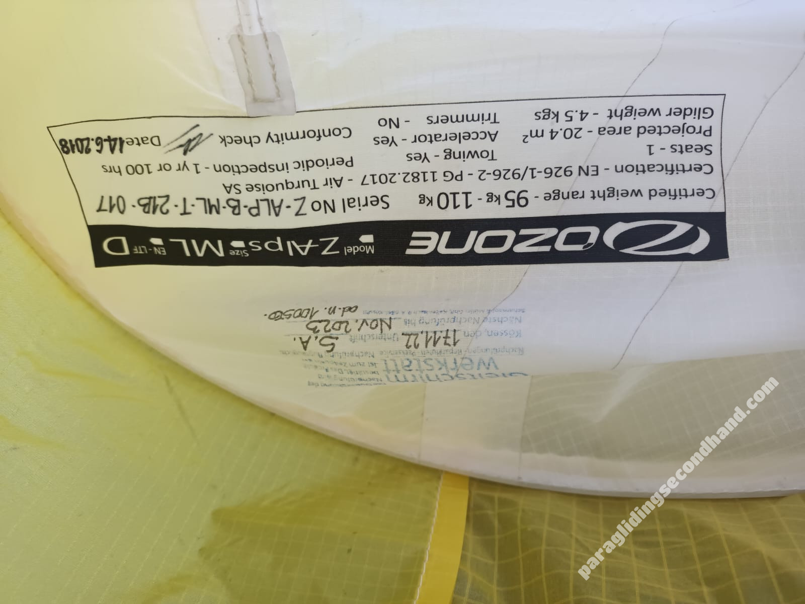 Ozone Zalps, ML, 2018, (90-110kg), 100h - Image 5