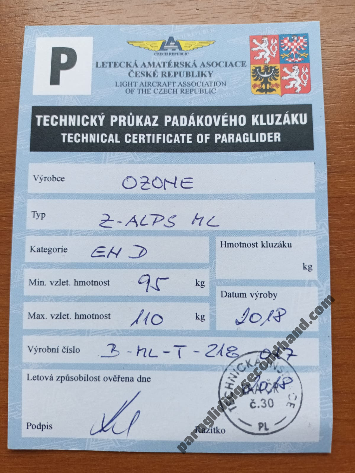 Ozone Zalps, ML, 2018, (90-110kg), 100h - Image 8