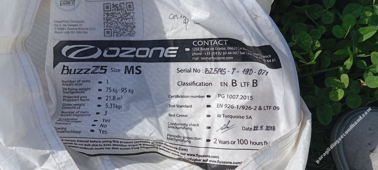 Ozone Buzz Z5, MS, 2018, (75-95kg), 80h - Obraz 4
