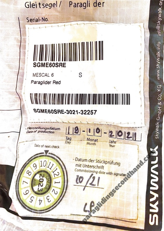 Skywalk Mescal 6, S, 2021, (75-95kg), 40h - Image 2