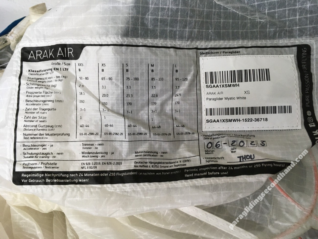 Skywalk Arak Air, XS, 2023, (65-90kg), 170h - Image 6