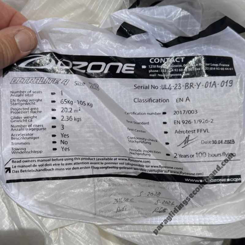 Ozone Ultralite4, 23, 2023, (65-105kg), 25h - Image 4