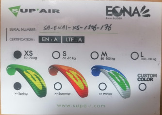 Supair Eona, XS, 2015, (50-73kg), 25h
