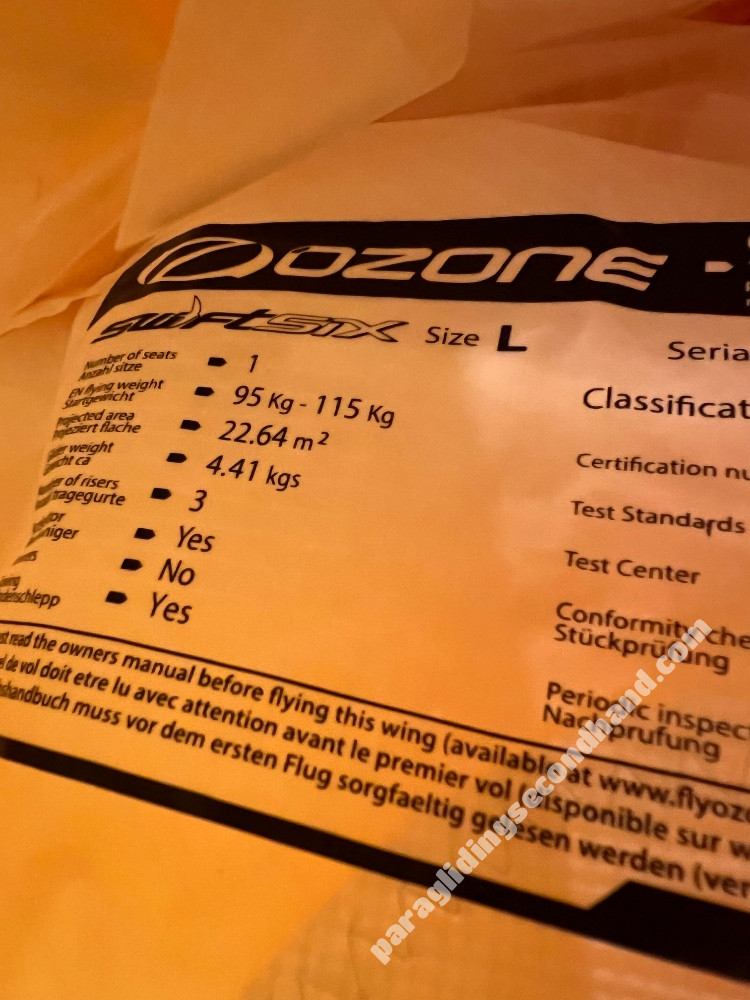 Ozone Swift 6, L, 2023, (95-115kg), 5h - Immagine 2