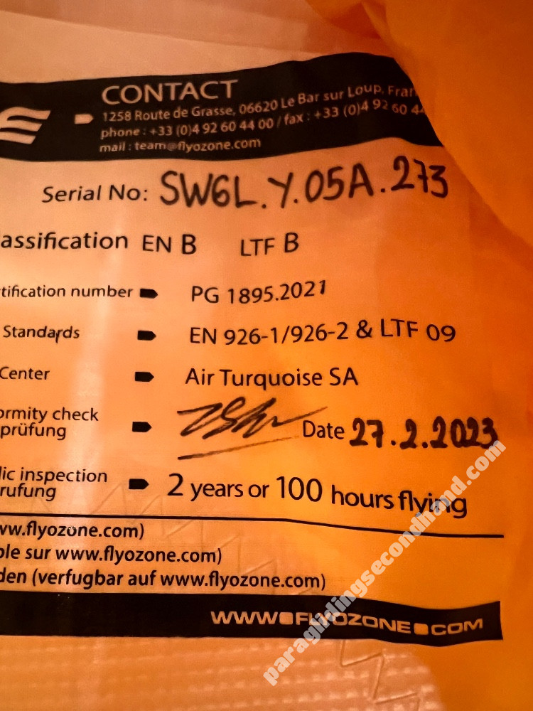 Ozone Swift 6, L, 2023, (95-115kg), 5h