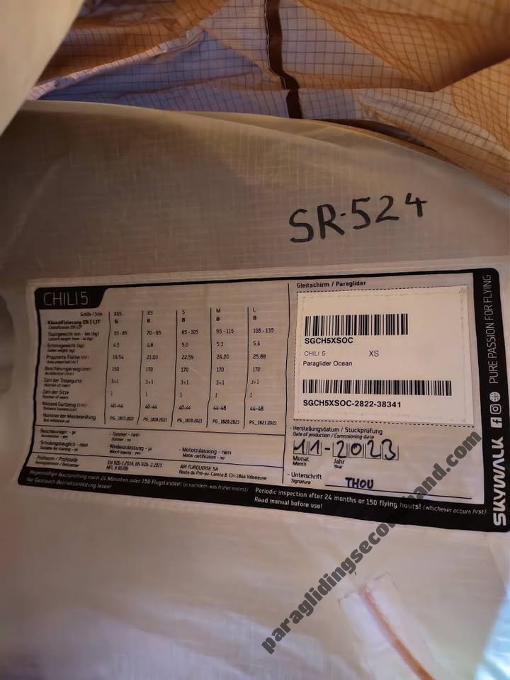 Skywalk Chili 5, XS, 2023, (75-92kg), 95h - Kép 2