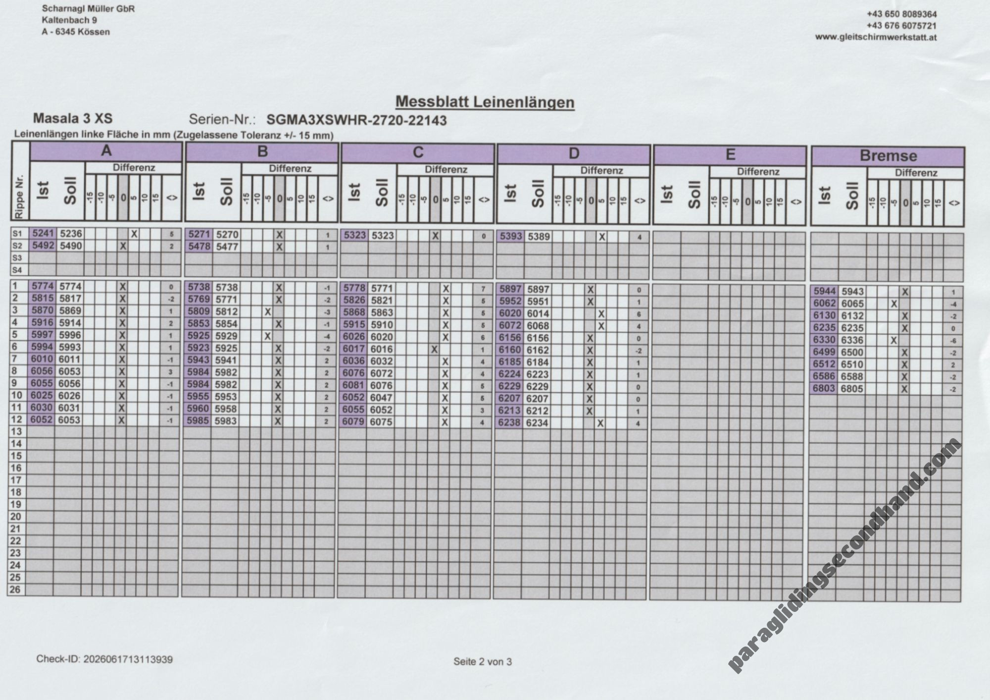 Skywalk Masala 3, XS, 2021, (55-77kg), 30h - Image 2