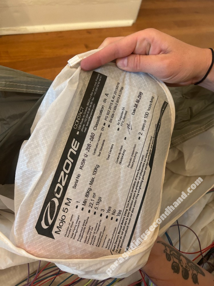 Ozone Mojo 5 beginner wing with full kit - Imagen 2