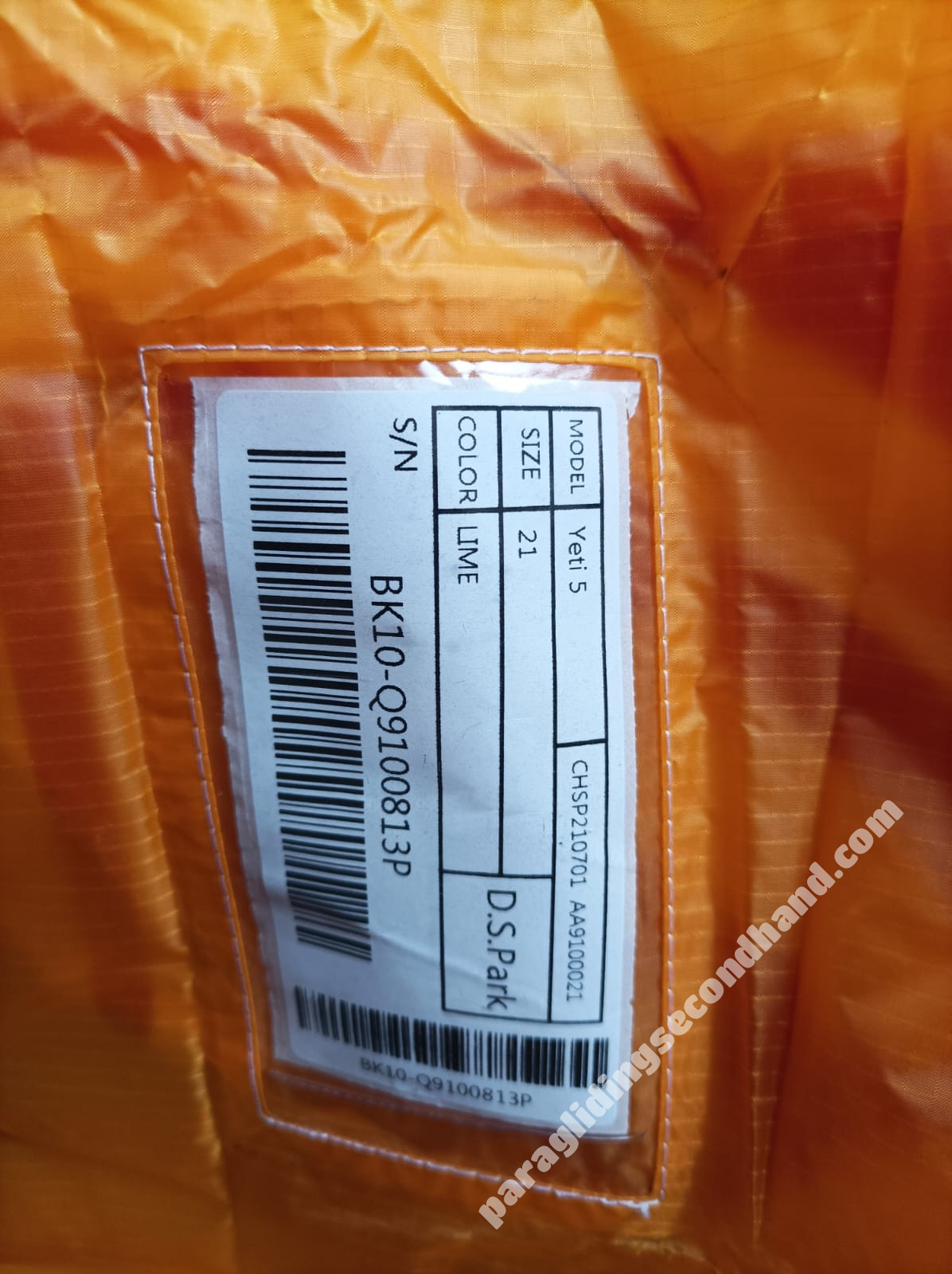 GIN Gliders Yeti 5, 21, 2022, (50-75kg), 3h - Image 2