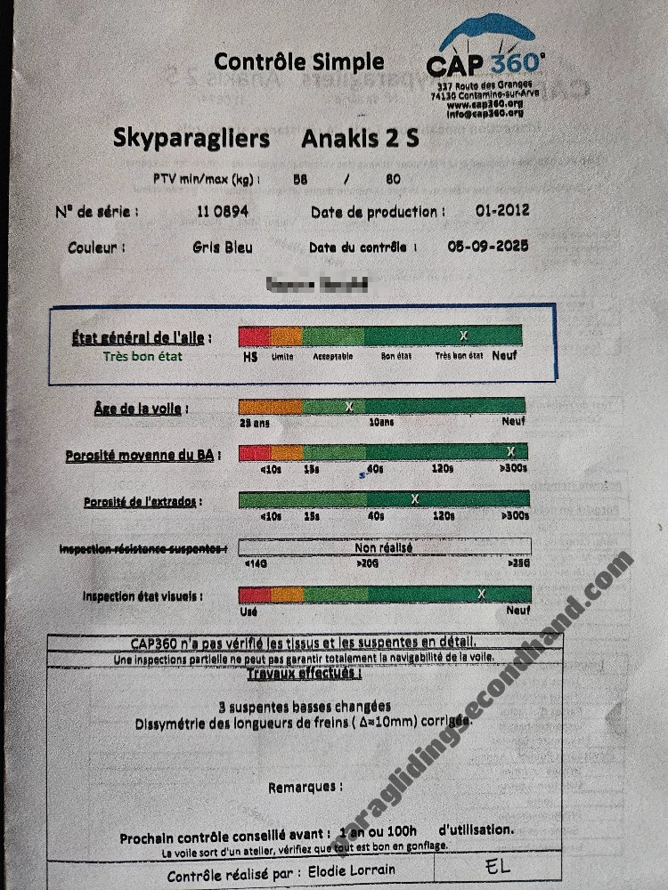 Sky Anakis 2, S, 2012, (58-80kg), 40h - Image 3
