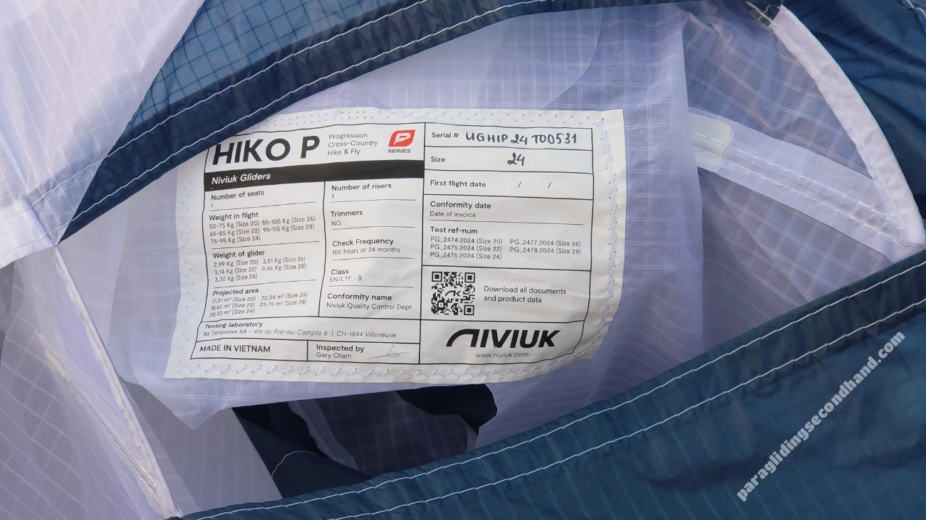 Niviuk Hiko P, 24, 2025, (75-95kg), 16h - Image 2