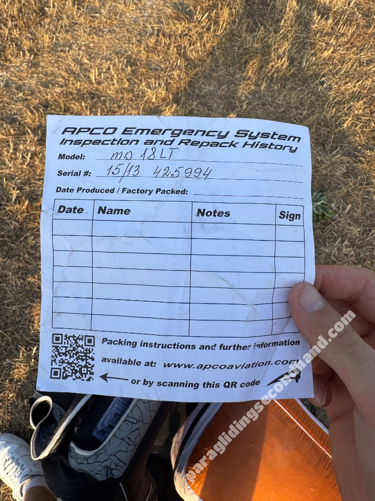 Apco Karisma II, L 95-120kg, 2025 + imbraco Goal + emergenza ultralight MD 18 SLT - 图片 8