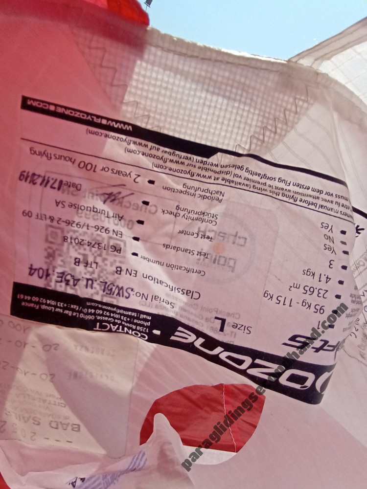 Ozone Swift 5, L, 2019, (95-115kg), 80h - Image 7