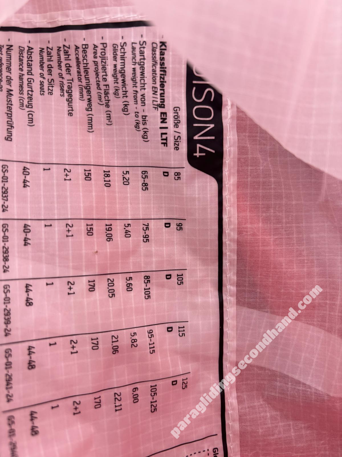 Skywalk Poison 4, 105, 2025, (85-105kg), 35h - Afbeelding 7