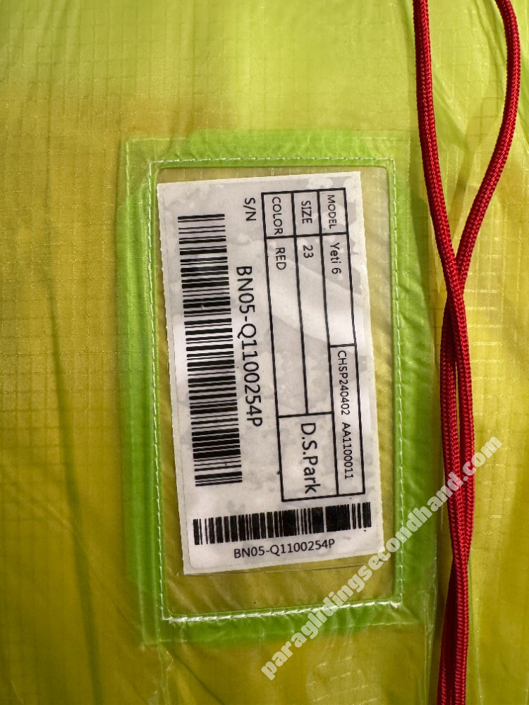 GIN Gliders Yeti 6, 23, 2025, (65-90kg), 0h - Image 3