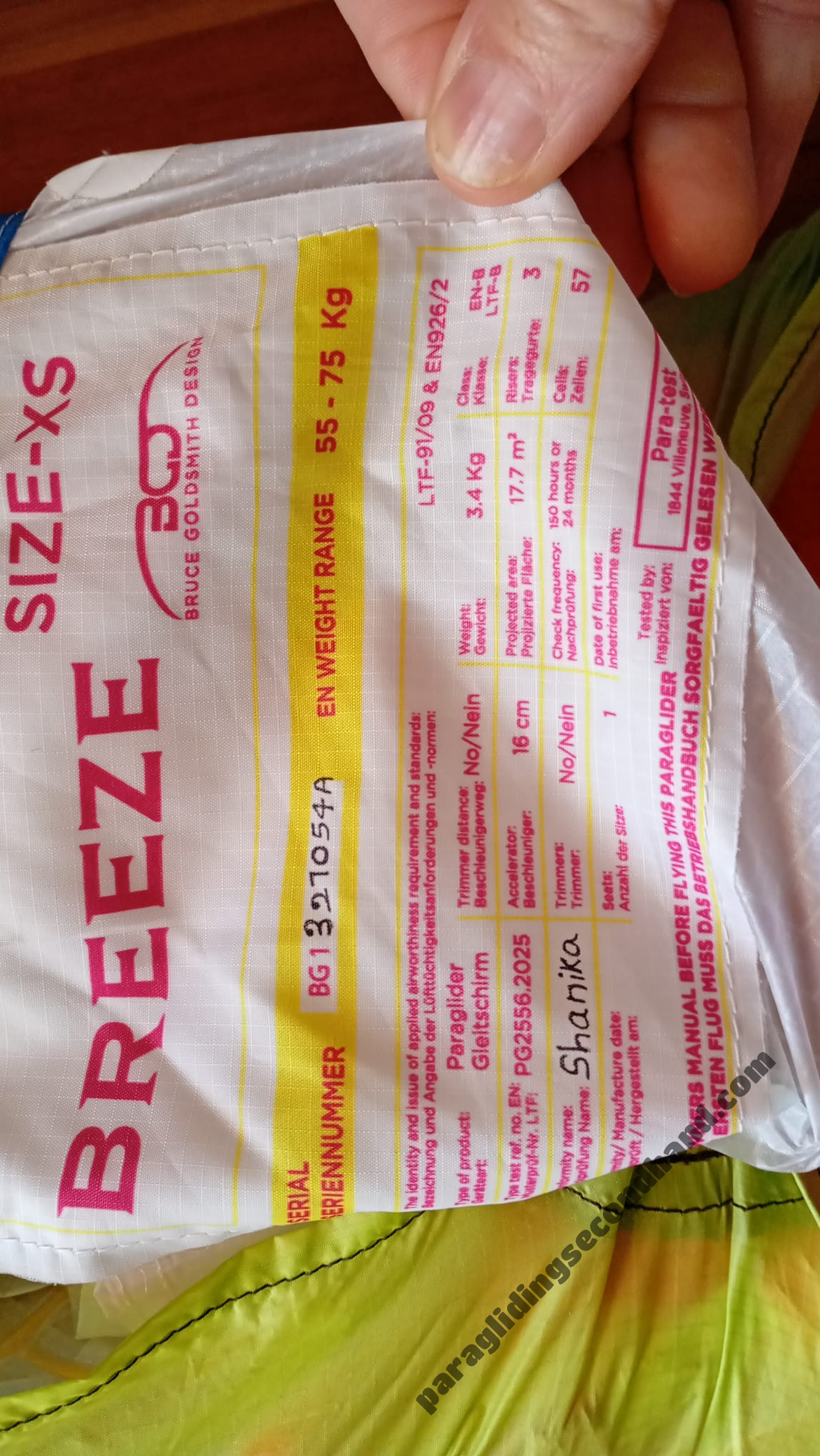 BGD Breeze, xs, 2025, (55-75kg), 50h - Image 6