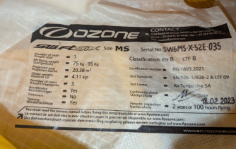 Ozone Swift 6, MS, 2023, (75-95kg), 70h
