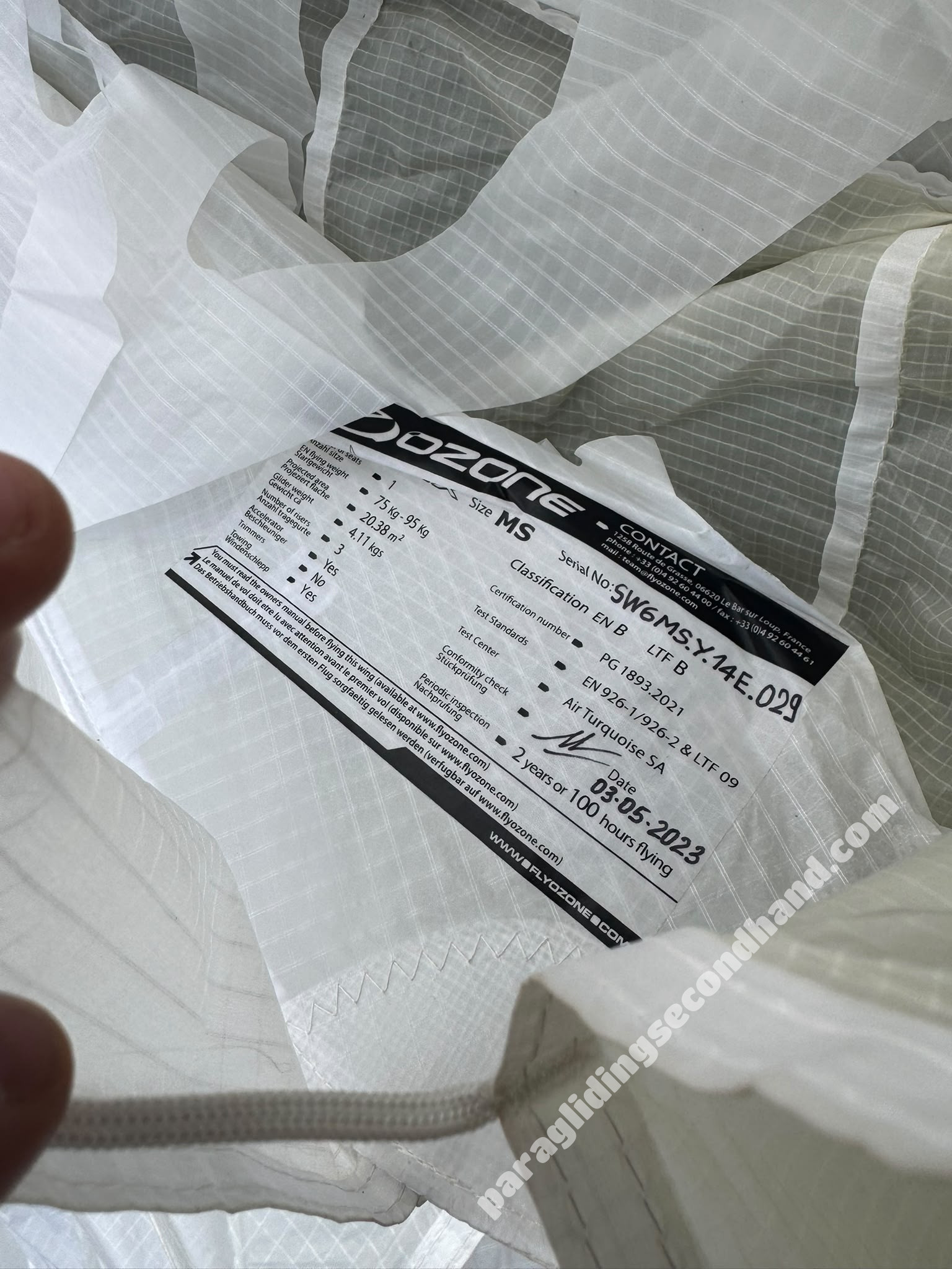 Ozone Swift 6, MS, 2023, (75-95kg), 90h - Image 3