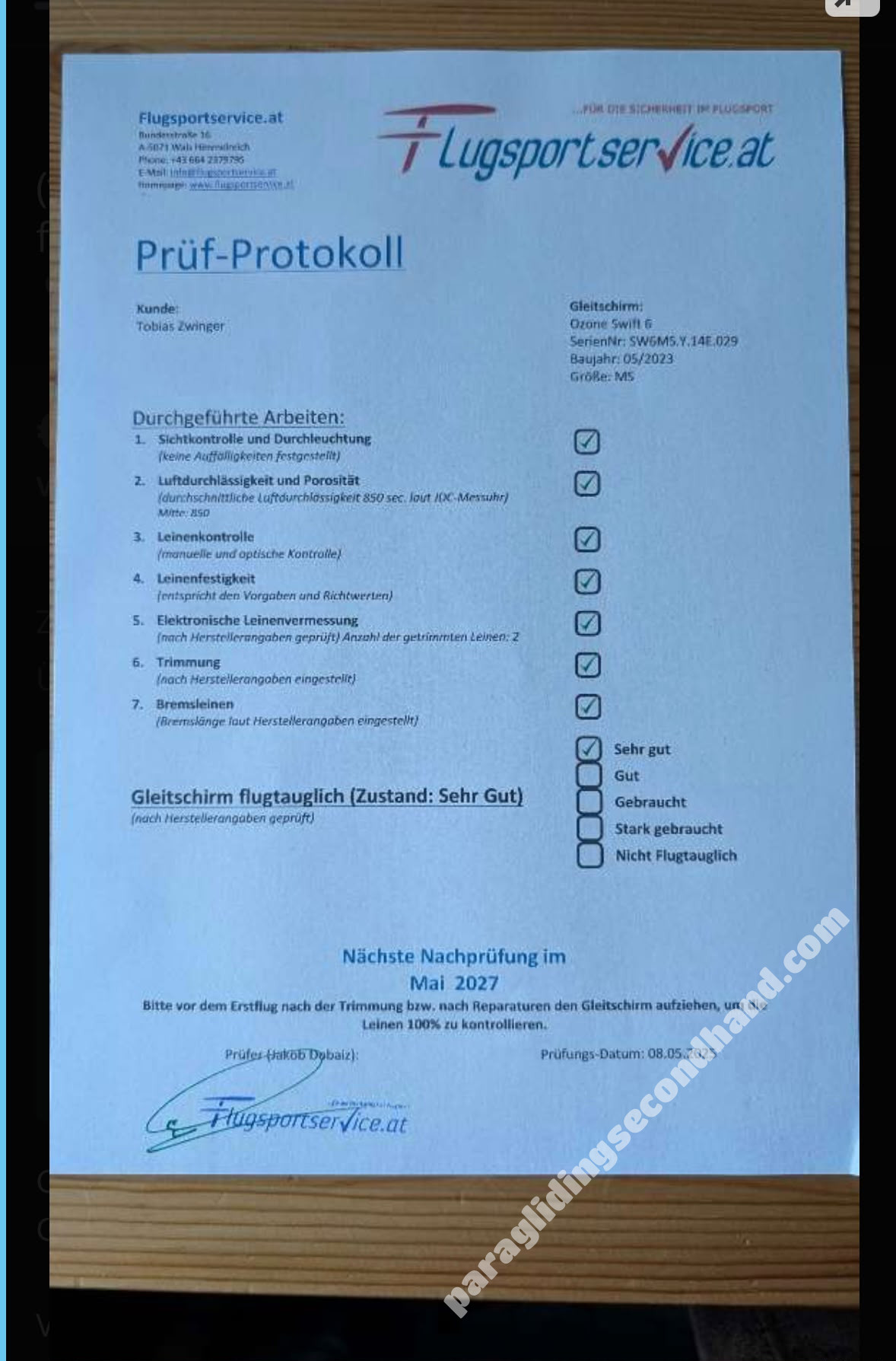 Ozone Swift 6, MS, 2023, (75-95kg), 90h - Image 4