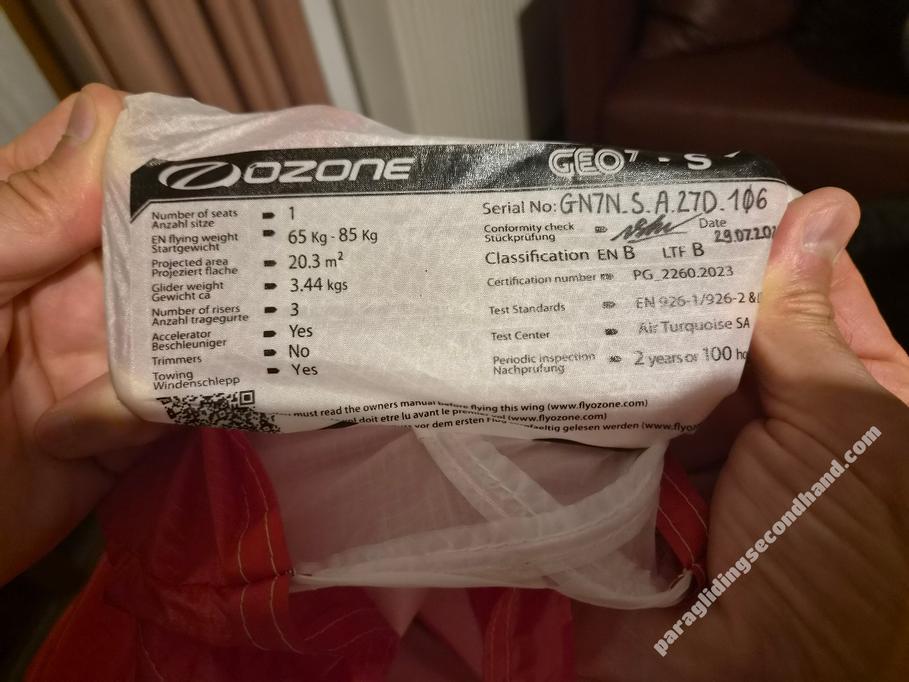 Ozone Geo 7, S, 2025, (65-85kg), 100h - Image 5