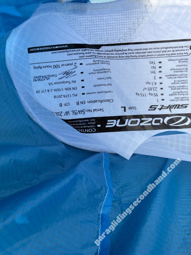 Ozone Swift 5, L, 2021, (95-115kg), 5h