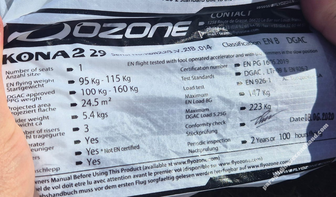 Ozone Kona 2, 29, 2020, (95-115kg), 20h - Image 2