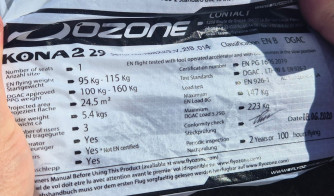 Ozone Kona 2, 29, 2020, (95-115kg), 20h