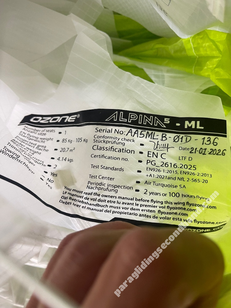 Ozone Alpina 5, ML, 2026, (85-105kg), 31h - Image 7