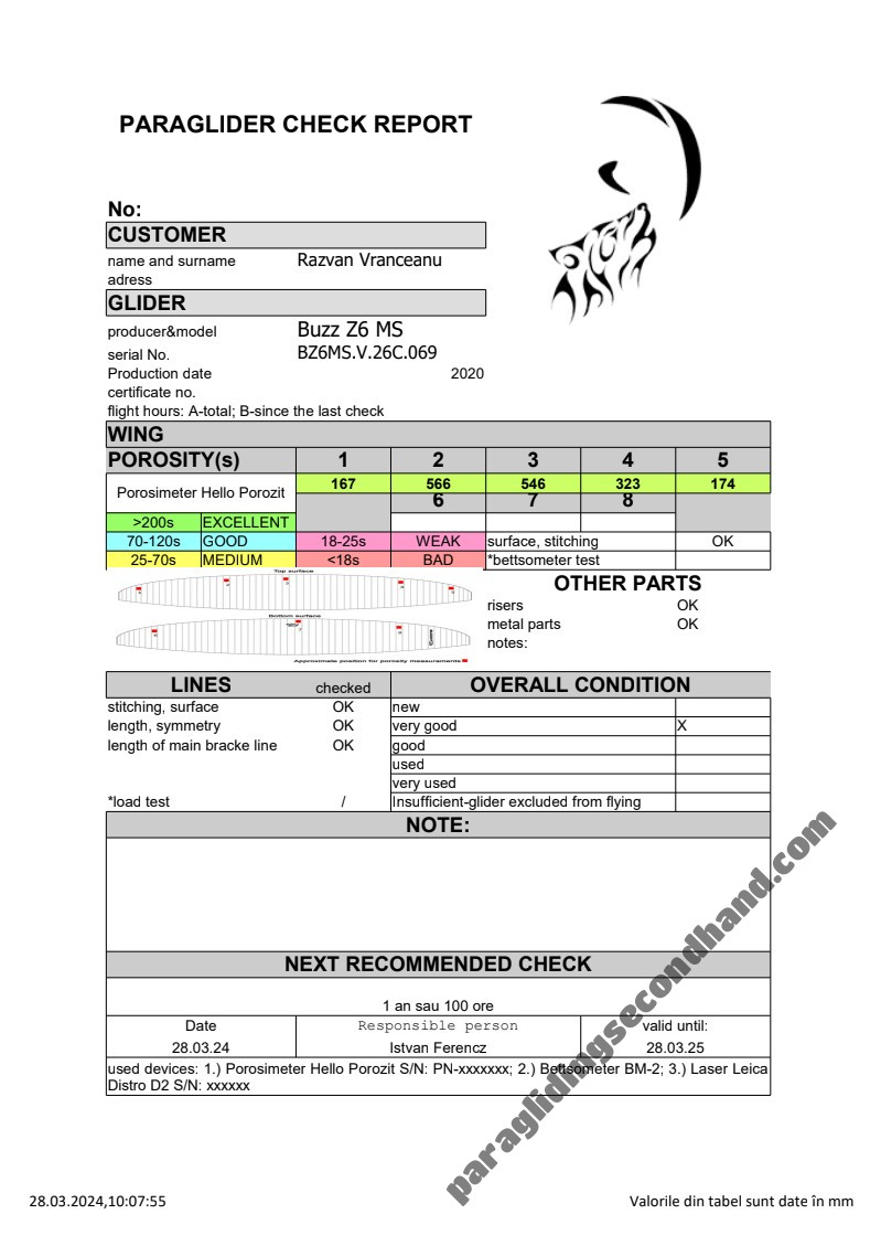 Ozone Buzz Z6, MS, 2020, (75-95kg), 55h - Image 3