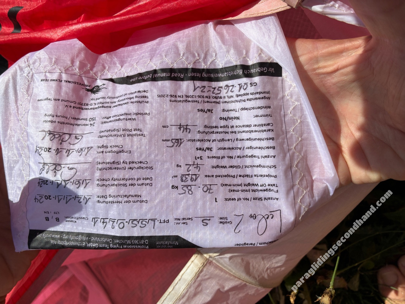 Paraglider Leeloo 2, S, 2025, (70-85kg), 60h - Image 2