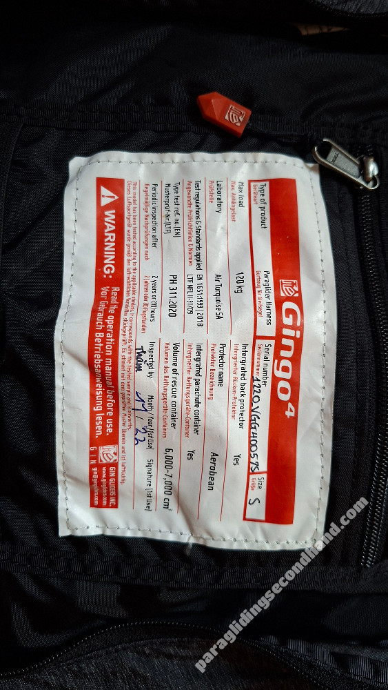 Gleitschirm - Ausrüstung komplett - GIN Bolero 6 - Image 8