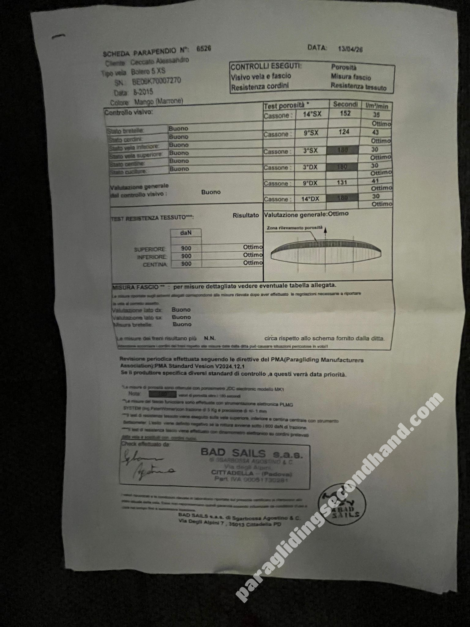 GIN Gliders BOLERO 5, XS, 2016, (65-85kg), 50h - Image 2