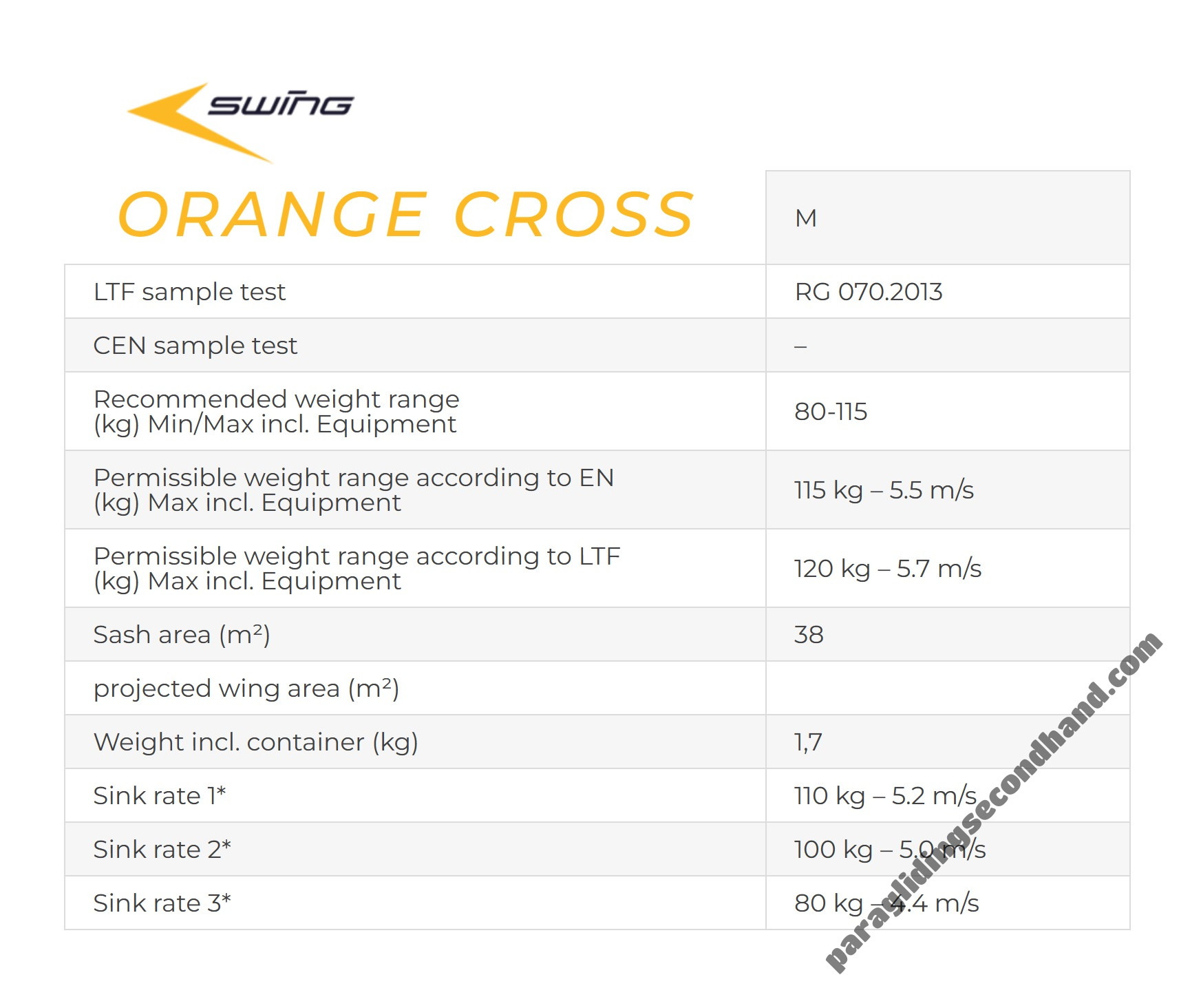 SWING Orange Cross M - Image 2