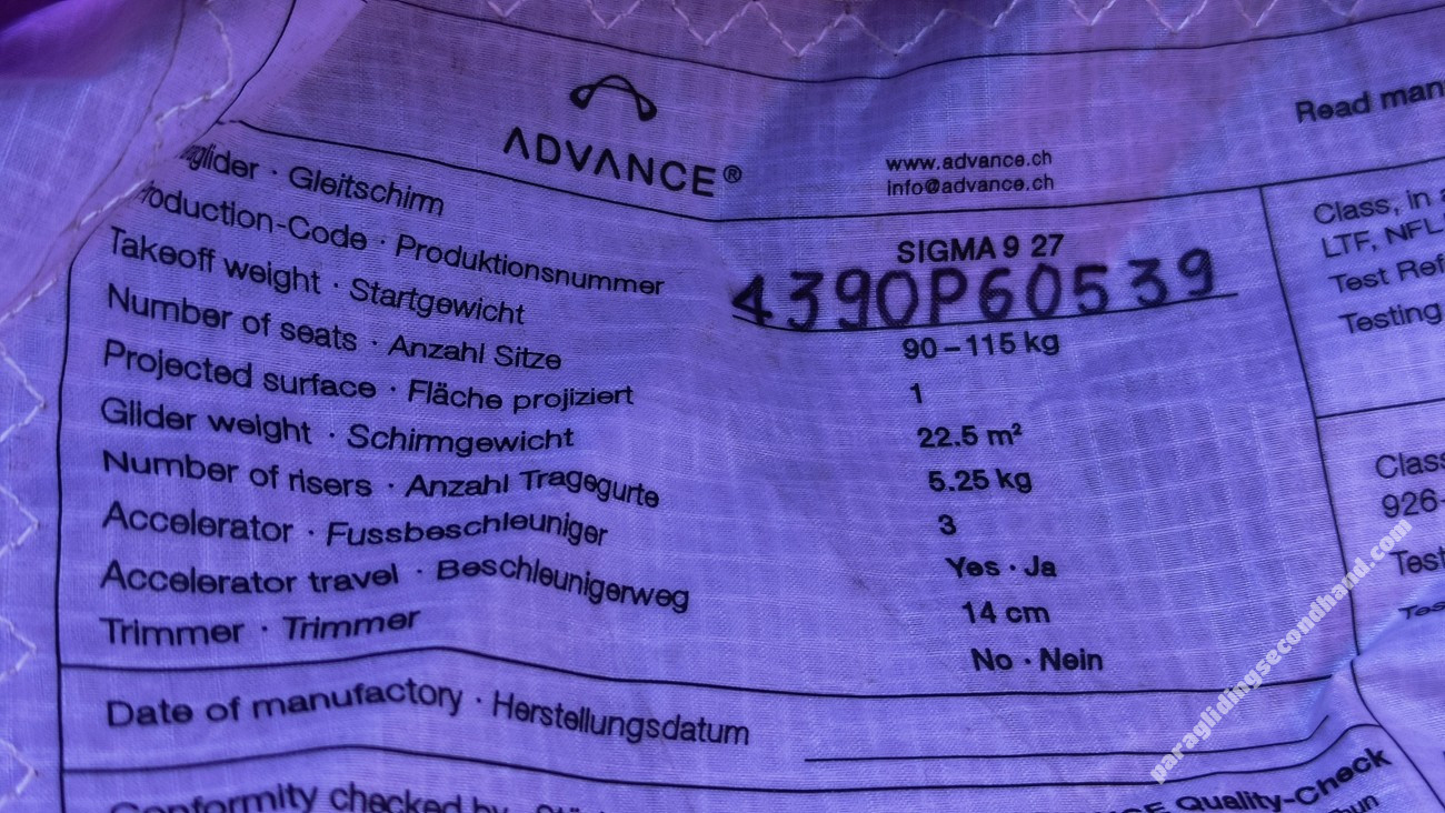 Advance Sigma 9, L, 2020, (90-115kg), 60h - Image 3