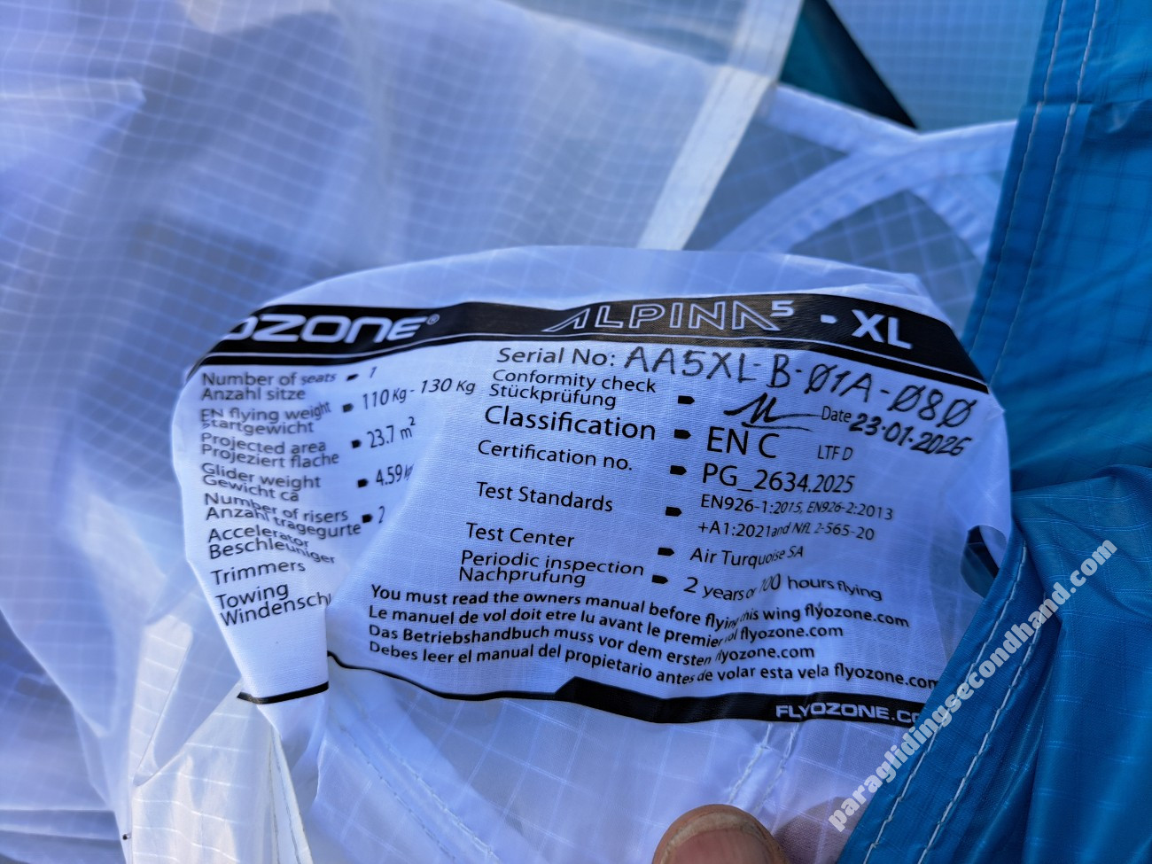 Ozone Alpina 5, Xl, 2026, (110-130kg), 18h - Image 2