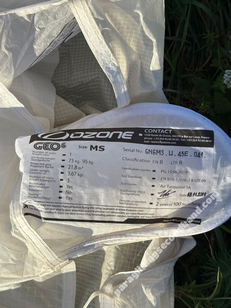 Ozone Geo6, MS, 2019, (75-95kg), 100h - Image 3