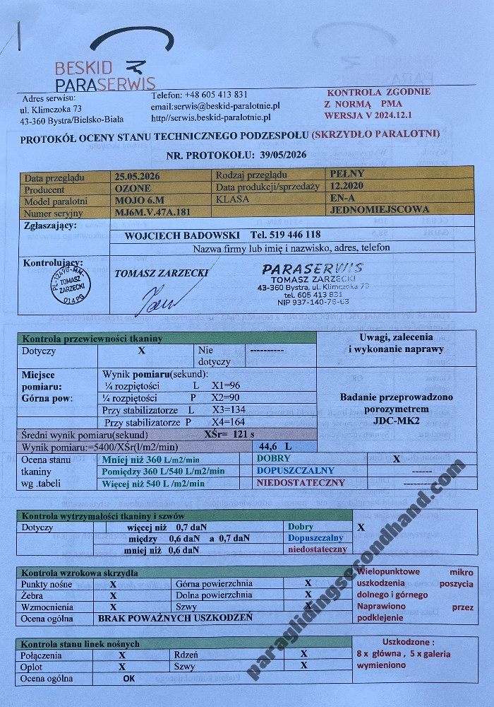 Ozone Mojo 6, M, 2020, (85-100kg), 45h - Image 3